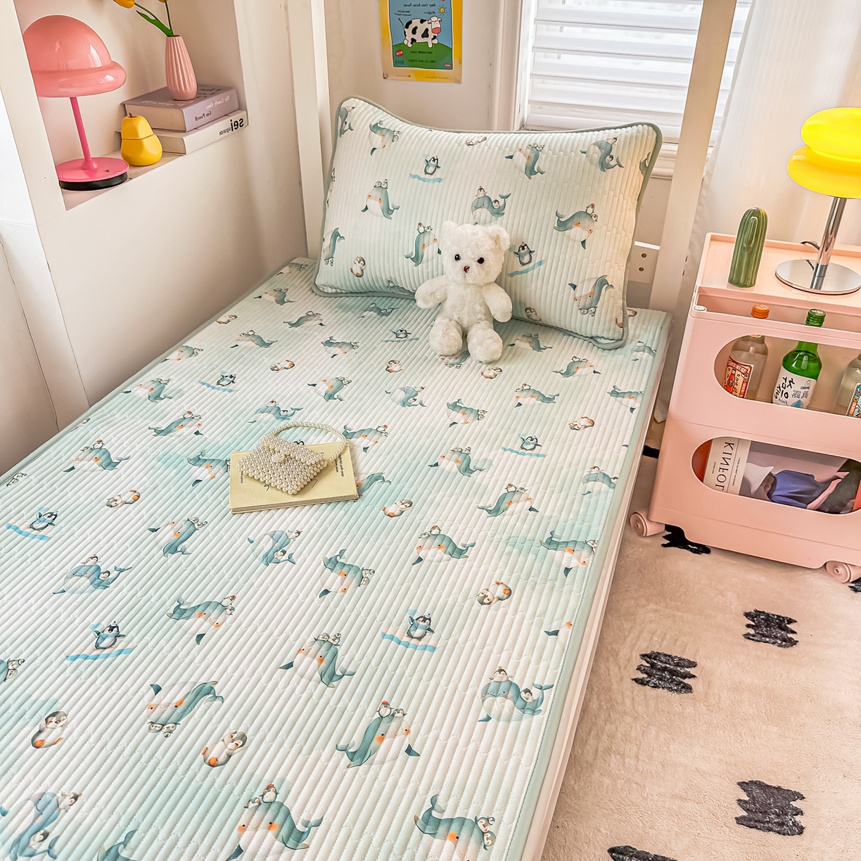 91家纺网 家纺一手货源 找家纺 恒尚居 2025新款全棉双层纱学生床垫纯棉床盖床褥垫软床垫床护垫-四季款-系列一 【精灵宝贝】纯棉-双层纱