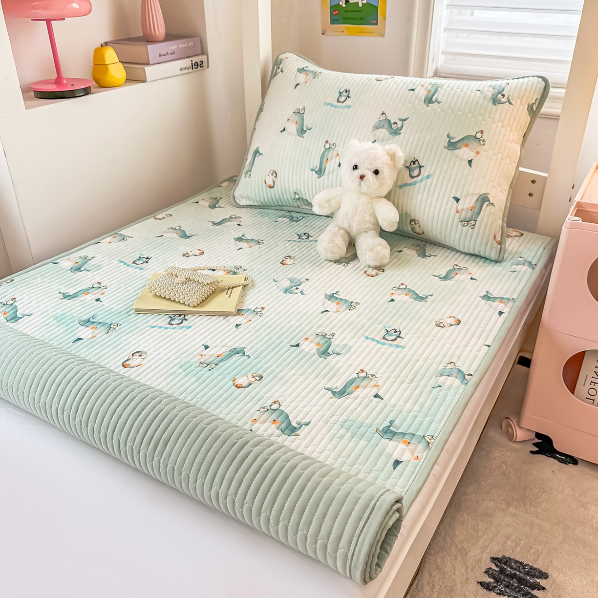 91家纺网 家纺一手货源 找家纺 恒尚居 2025新款全棉双层纱学生床垫纯棉床盖床褥垫软床垫床护垫-四季款-系列一 【精灵宝贝】纯棉-双层纱