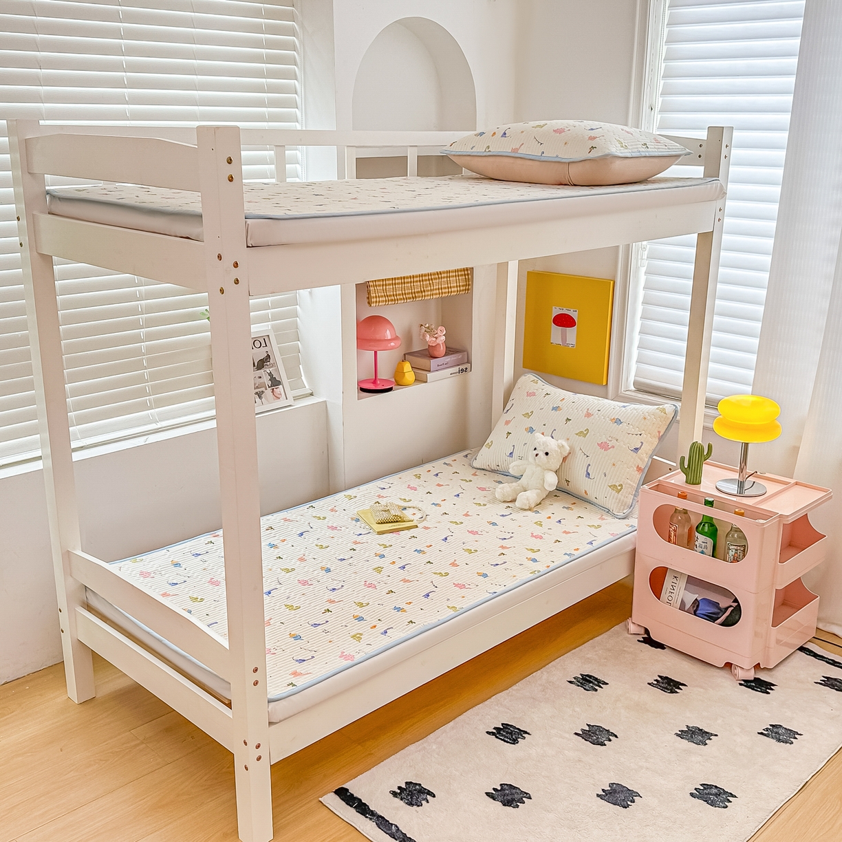 91家纺网 家纺一手货源 找家纺 恒尚居 2025新款全棉双层纱学生床垫纯棉床盖床褥垫软床垫床护垫-四季款-系列一 【恐龙奇趣】纯棉-双层纱