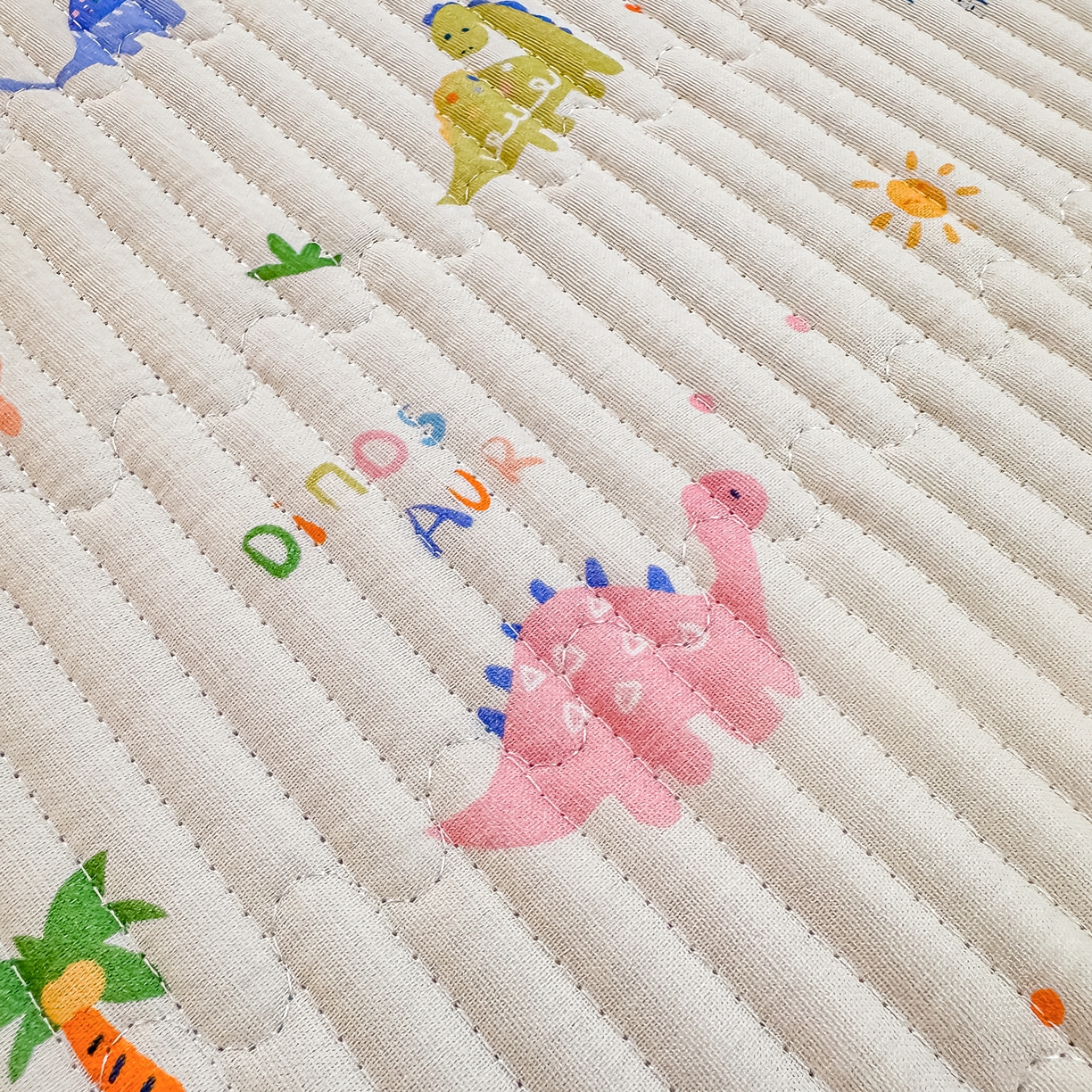 91家纺网 家纺一手货源 找家纺 恒尚居 2025新款全棉双层纱学生床垫纯棉床盖床褥垫软床垫床护垫-四季款-系列一 【恐龙奇趣】纯棉-双层纱