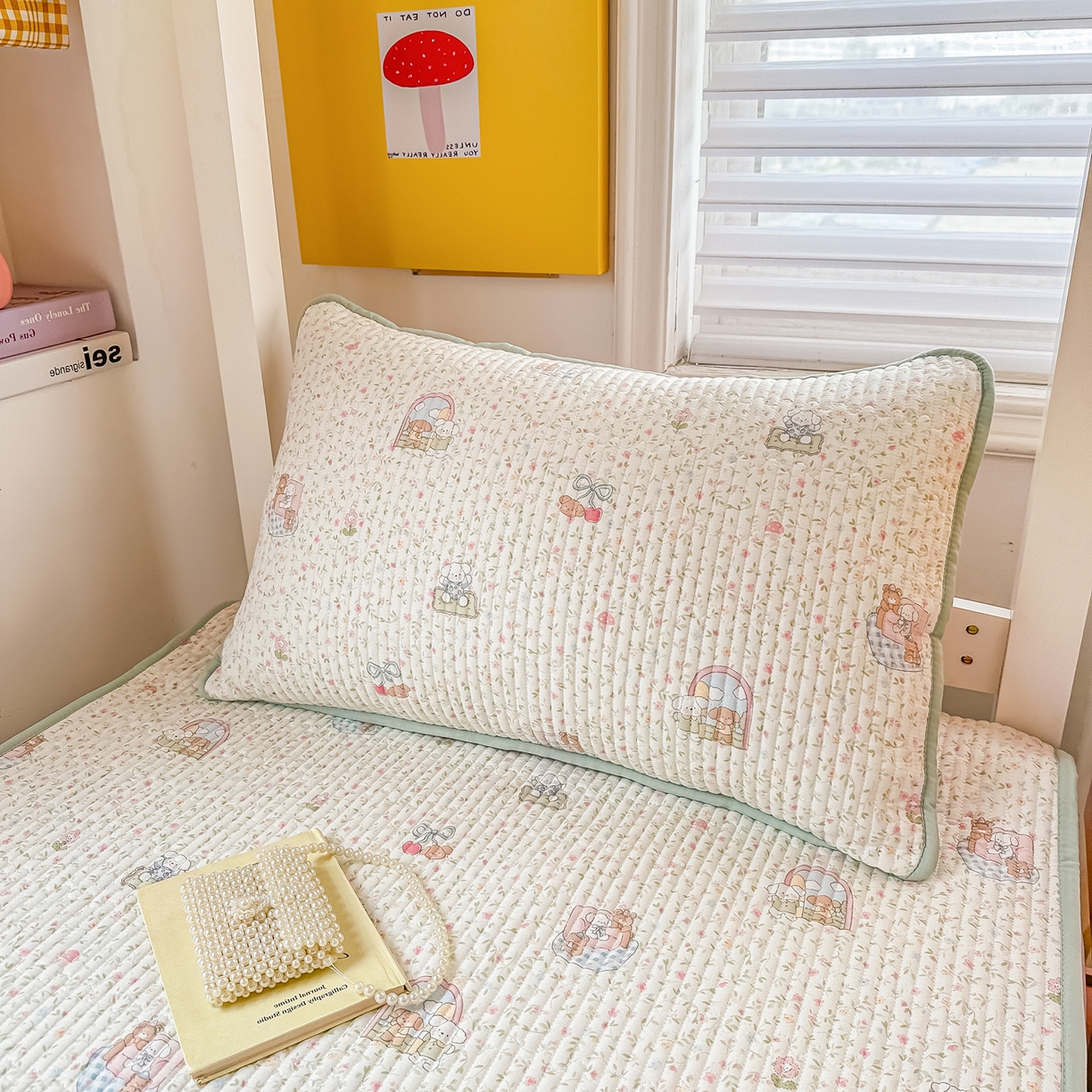 91家纺网 家纺一手货源 找家纺 恒尚居 2025新款全棉双层纱学生床垫纯棉床盖床褥垫软床垫床护垫-四季款-系列一 【快乐伙伴】纯棉-双层纱