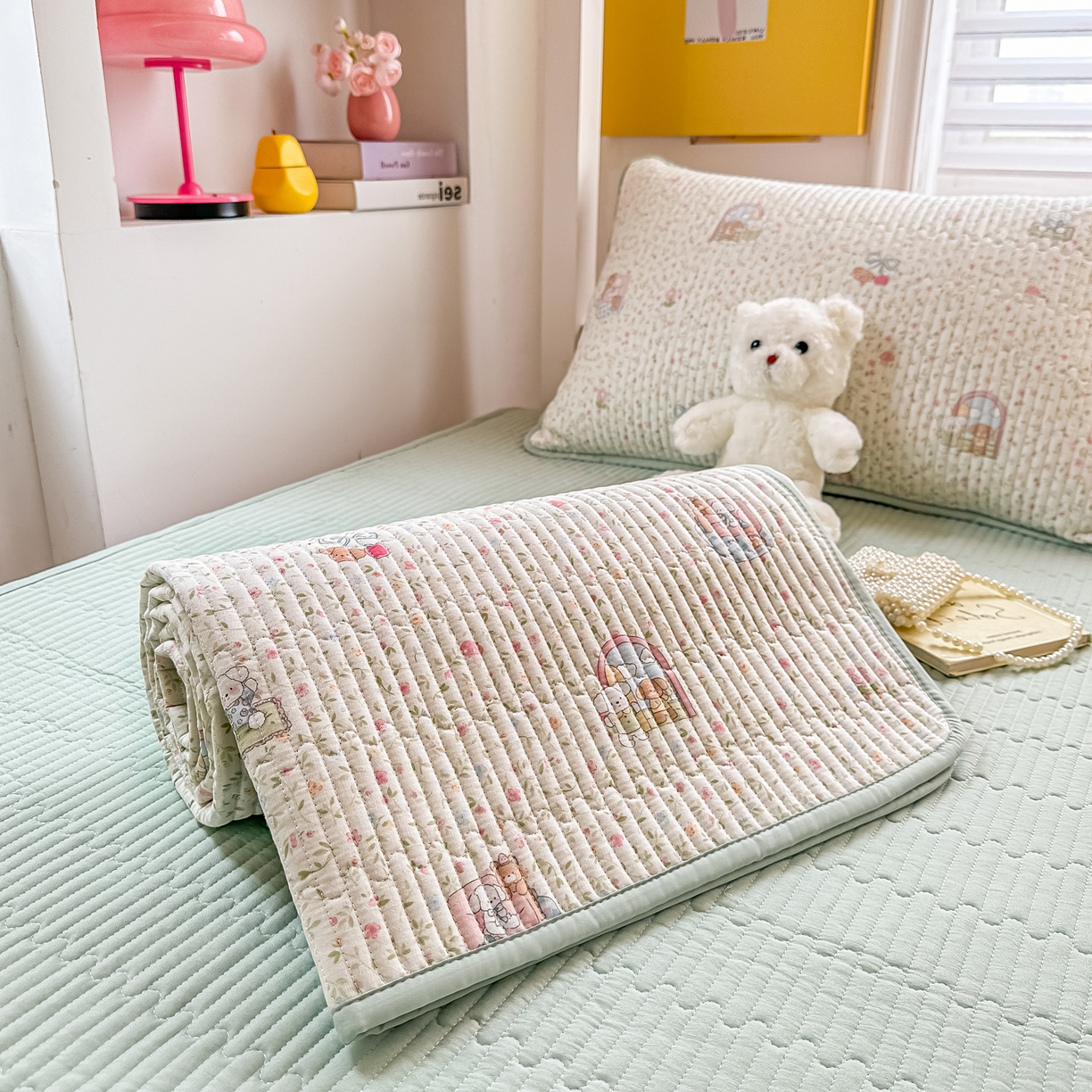 91家纺网 家纺一手货源 找家纺 恒尚居 2025新款全棉双层纱学生床垫纯棉床盖床褥垫软床垫床护垫-四季款-系列一 【快乐伙伴】纯棉-双层纱