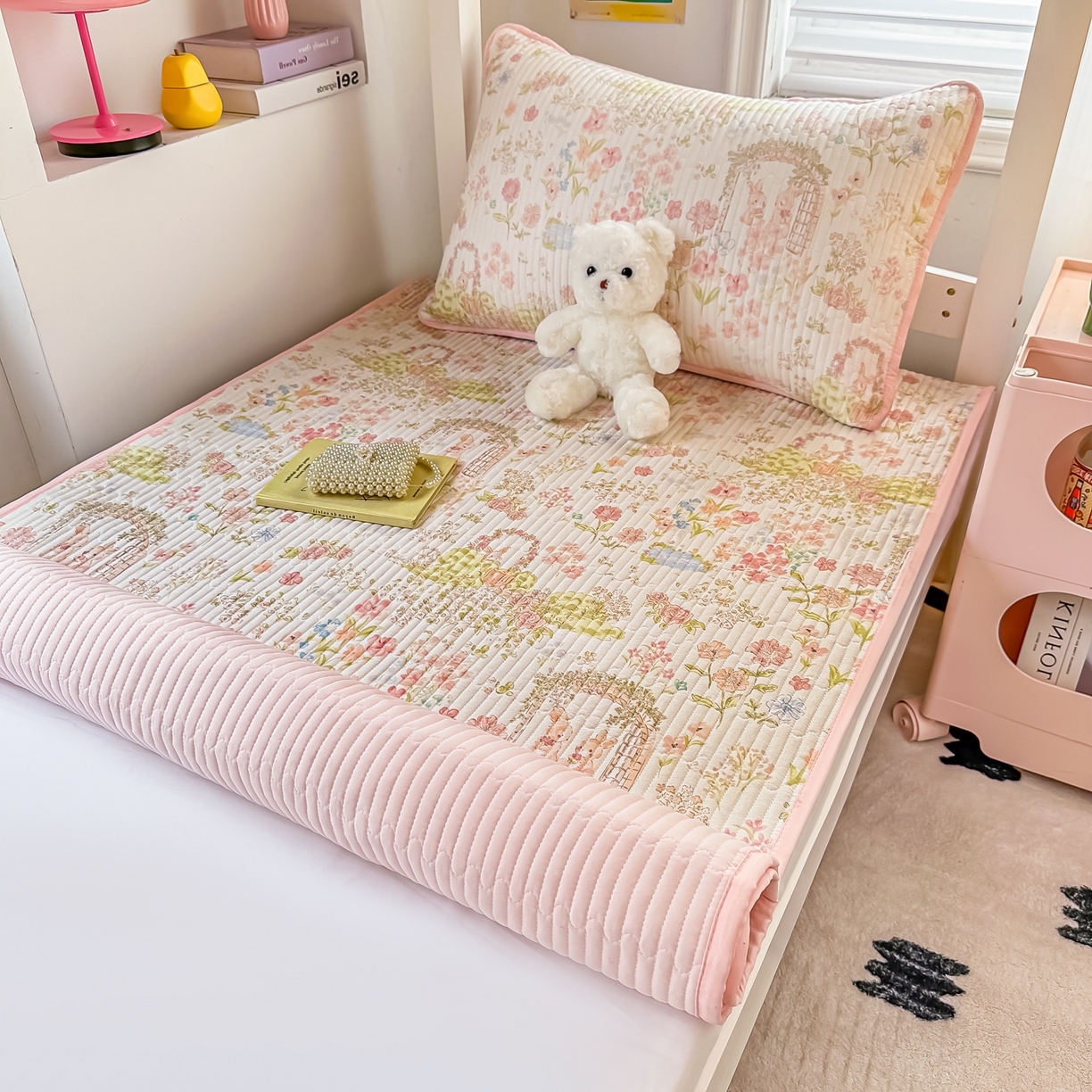 91家纺网 家纺一手货源 找家纺 恒尚居 2025新款全棉双层纱学生床垫纯棉床盖床褥垫软床垫床护垫-四季款-系列一 【秘境庄园】纯棉-双层纱