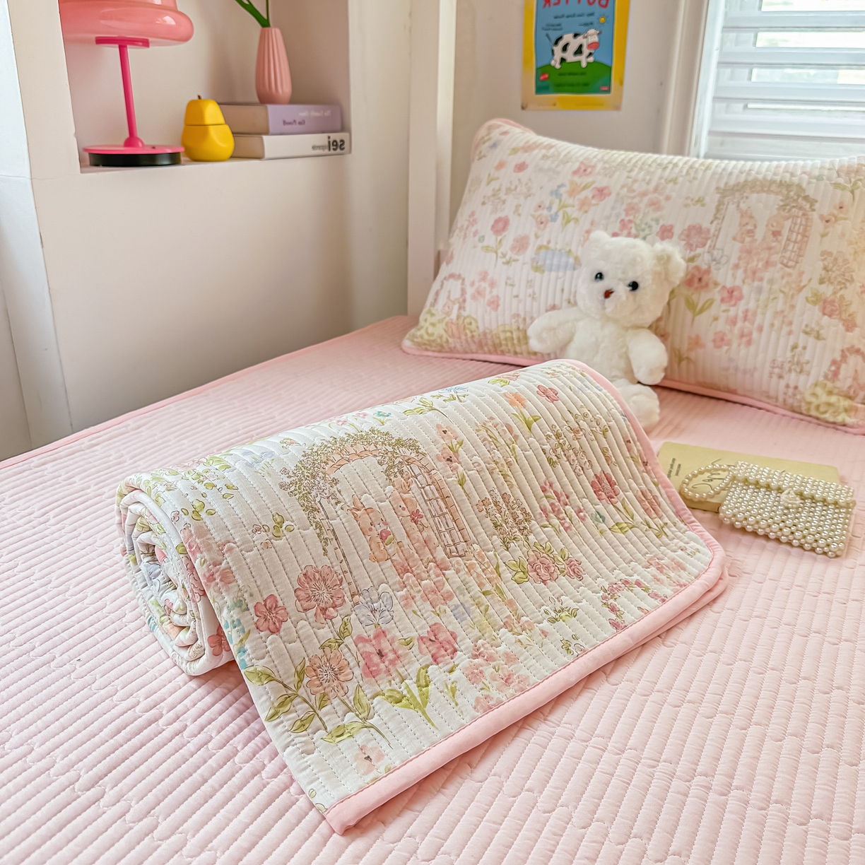 91家纺网 家纺一手货源 找家纺 恒尚居 2025新款全棉双层纱学生床垫纯棉床盖床褥垫软床垫床护垫-四季款-系列一 【秘境庄园】纯棉-双层纱