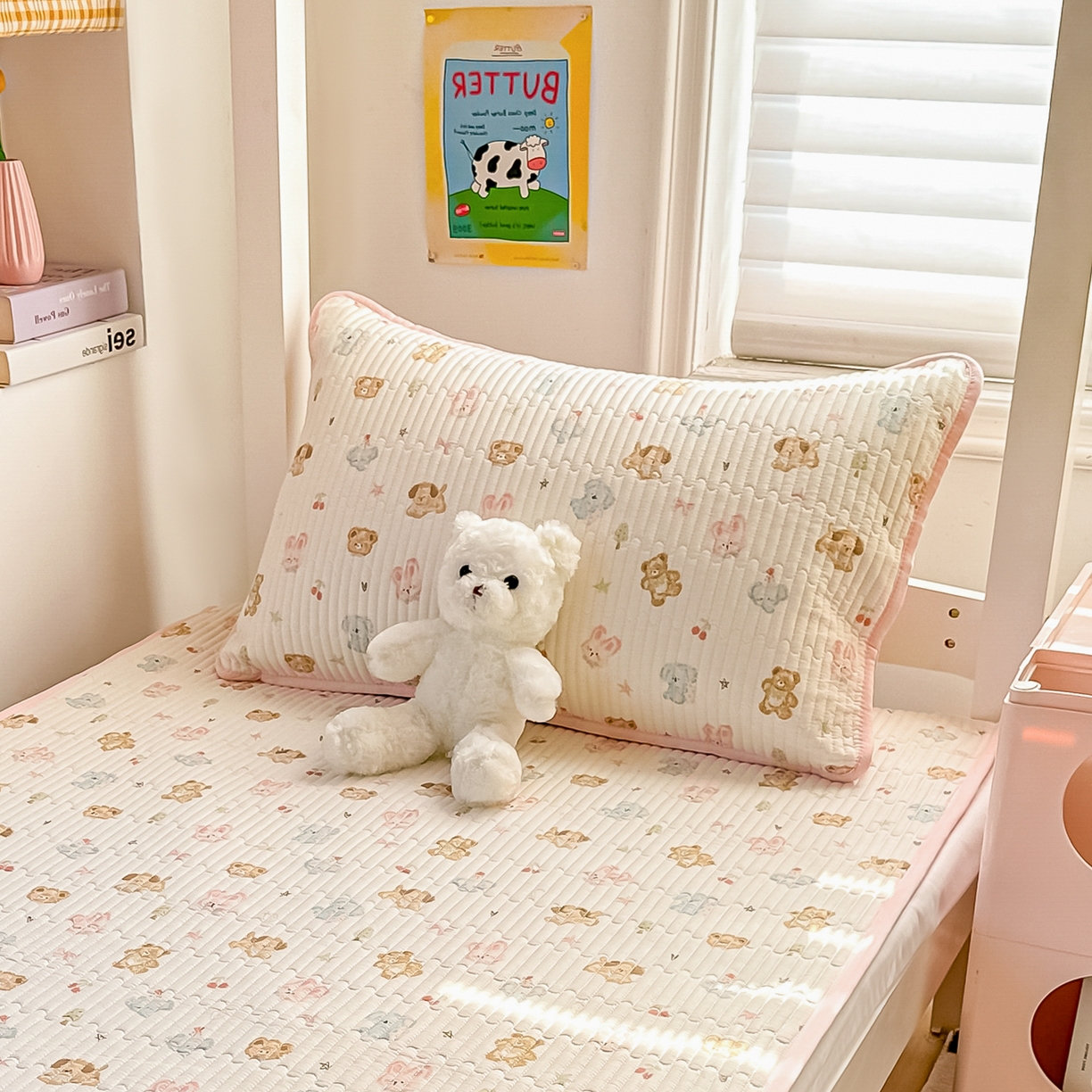 91家纺网 家纺一手货源 找家纺 恒尚居 2025新款全棉双层纱学生床垫纯棉床盖床褥垫软床垫床护垫-四季款-系列一 【泡芙家族】纯棉-双层纱