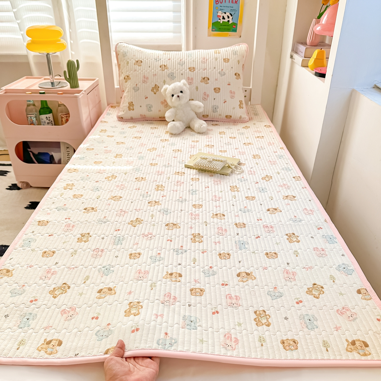 91家纺网 家纺一手货源 找家纺 恒尚居 2025新款全棉双层纱学生床垫纯棉床盖床褥垫软床垫床护垫-四季款-系列一 【泡芙家族】纯棉-双层纱