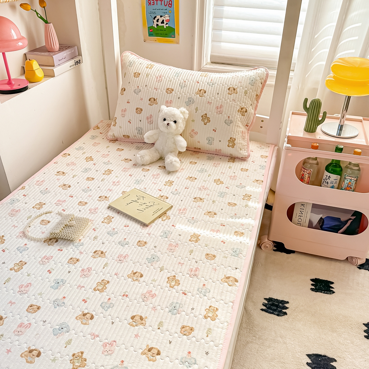 91家纺网 家纺一手货源 找家纺 恒尚居 2025新款全棉双层纱学生床垫纯棉床盖床褥垫软床垫床护垫-四季款-系列一 【泡芙家族】纯棉-双层纱