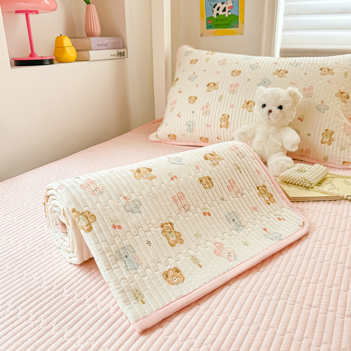 91家纺网 家纺一手货源 找家纺 恒尚居 2025新款全棉双层纱学生床垫纯棉床盖床褥垫软床垫床护垫-四季款-系列一 【泡芙家族】纯棉-双层纱