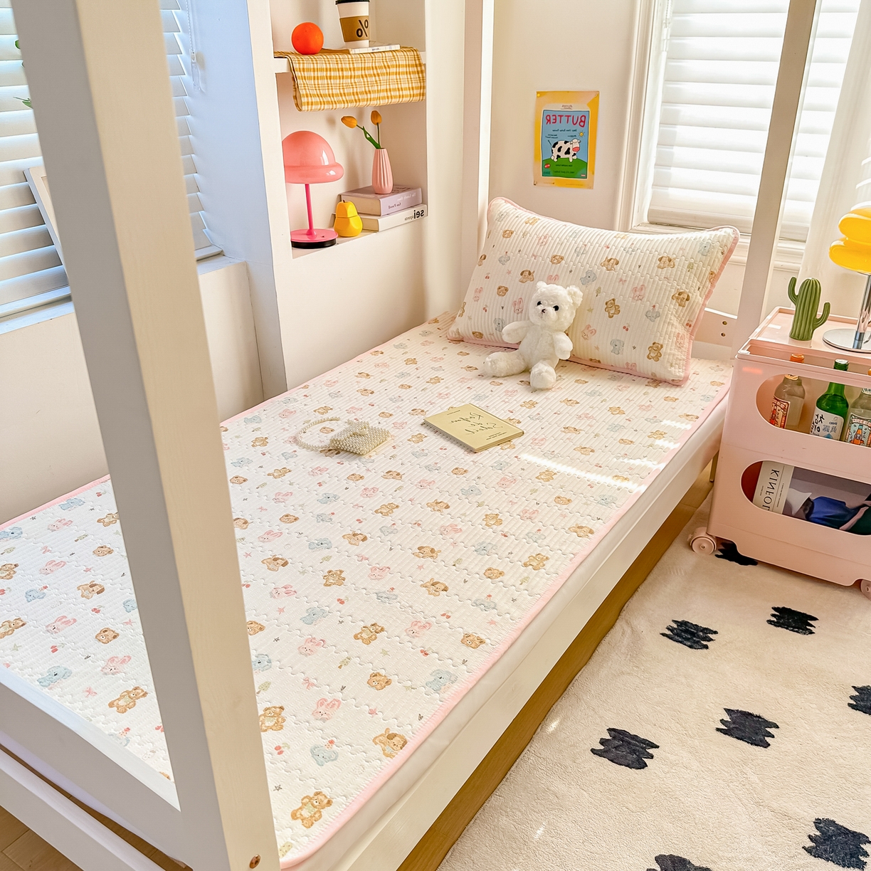 91家纺网 家纺一手货源 找家纺 恒尚居 2025新款全棉双层纱学生床垫纯棉床盖床褥垫软床垫床护垫-四季款-系列一 【泡芙家族】纯棉-双层纱