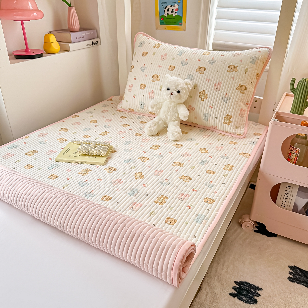 91家纺网 家纺一手货源 找家纺 恒尚居 2025新款全棉双层纱学生床垫纯棉床盖床褥垫软床垫床护垫-四季款-系列一 【泡芙家族】纯棉-双层纱