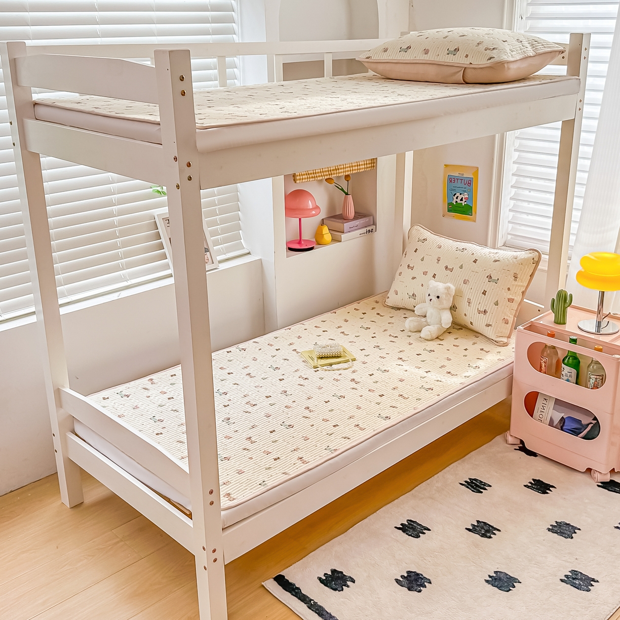 91家纺网 家纺一手货源 找家纺 恒尚居 2025新款全棉双层纱学生床垫纯棉床盖床褥垫软床垫床护垫-四季款-系列一 【小卷狗狗】纯棉-双层纱