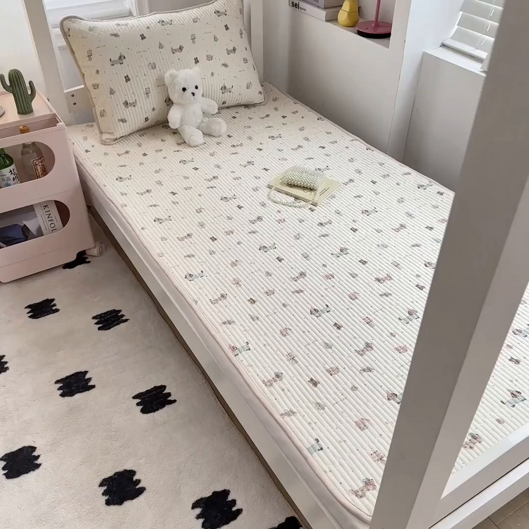 91家纺网 家纺一手货源 找家纺 恒尚居 2025新款全棉双层纱学生床垫纯棉床盖床褥垫软床垫床护垫-四季款-系列一 【小卷狗狗】纯棉-双层纱