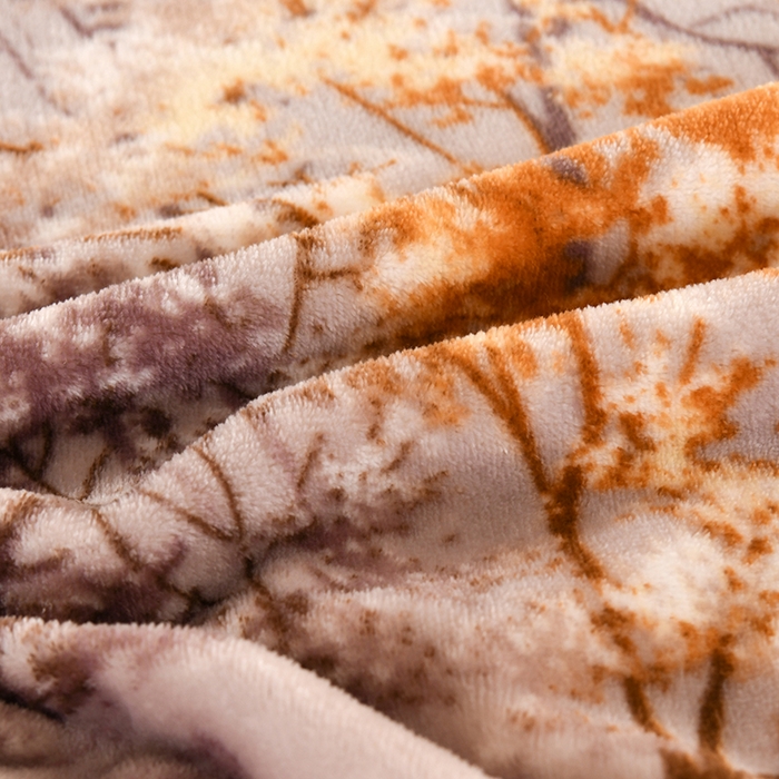 91家纺网 家纺一手货源 找家纺 望淮 2025新款230g印花金貂绒牛奶绒四件套 知秋