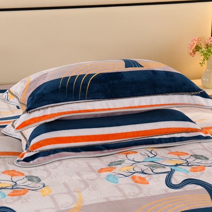 91家纺网 家纺一手货源 找家纺 望淮 2025新款230g印花金貂绒牛奶绒四件套 一鹿有你