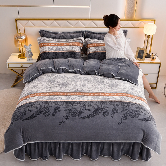 91家纺网 家纺一手货源 找家纺 （总）慕婷家纺 2025新款牛奶绒印花四件套