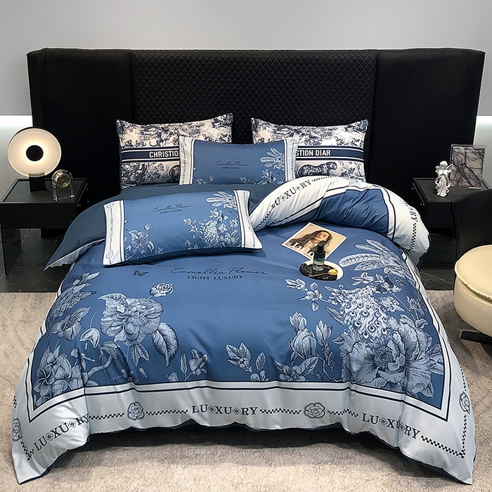 91家纺网 家纺一手货源 找家纺 （总）奥汀洛家纺 2025新款轻奢潮牌数码大版亲肤棉磨毛四件套