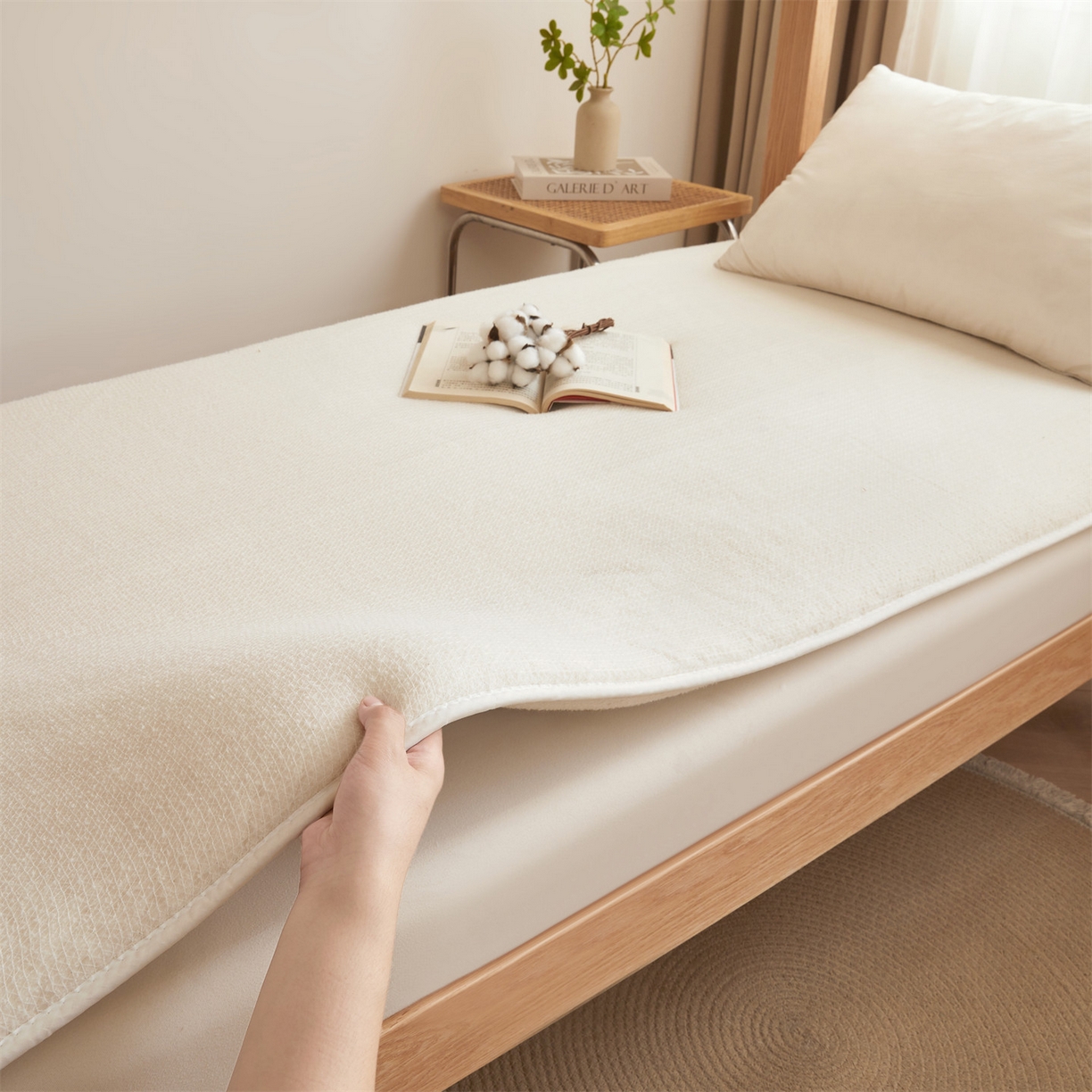 91家纺网 家纺一手货源 找家纺 （总）梵蒂莎 2025新款亲肤鱼鳞纹棉胎床褥床垫被子可盖可垫-学生