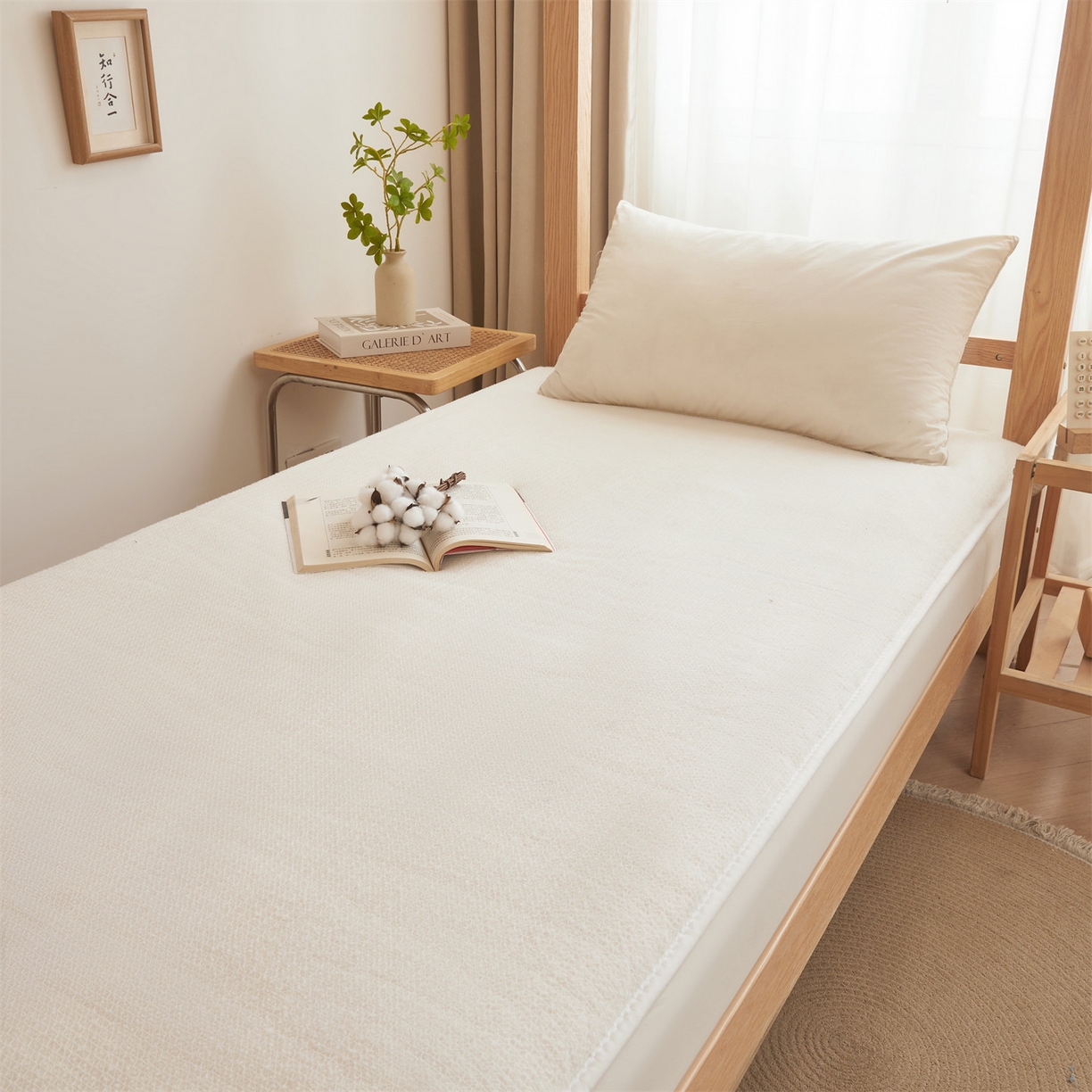 91家纺网 家纺一手货源 找家纺 （总）梵蒂莎 2025新款亲肤鱼鳞纹棉胎床褥床垫被子可盖可垫-学生