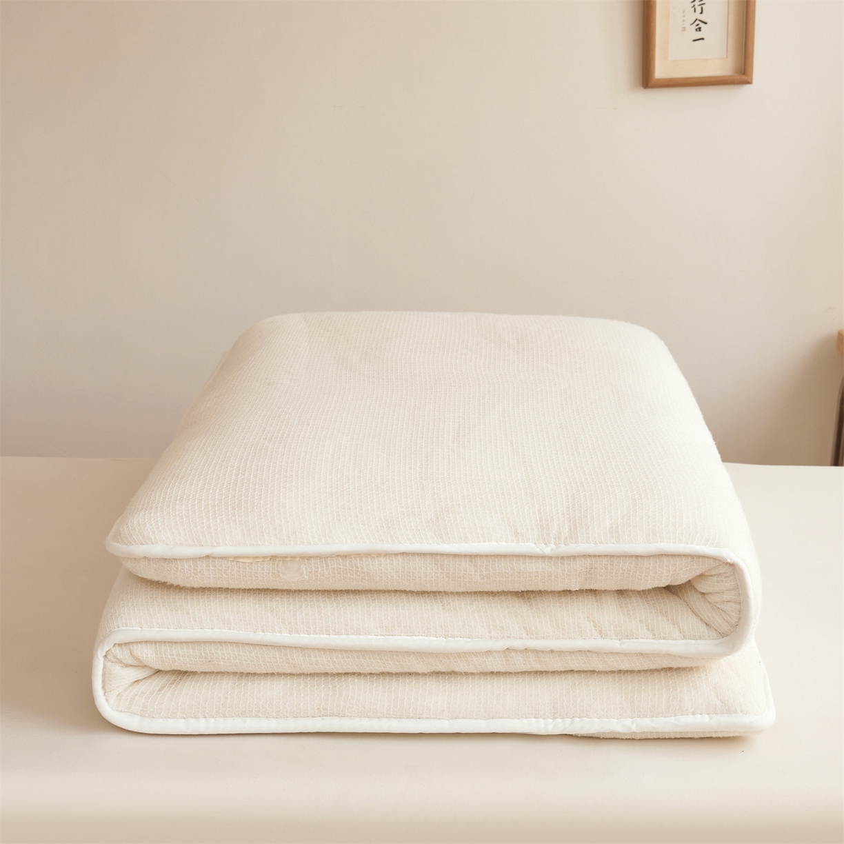91家纺网 家纺一手货源 找家纺 （总）梵蒂莎 2025新款亲肤鱼鳞纹棉胎床褥床垫被子可盖可垫-学生