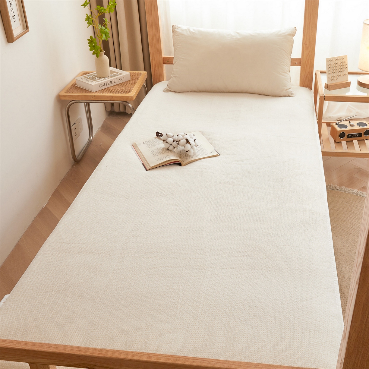 91家纺网 家纺一手货源 找家纺 （总）梵蒂莎 2025新款亲肤鱼鳞纹棉胎床褥床垫被子可盖可垫-学生