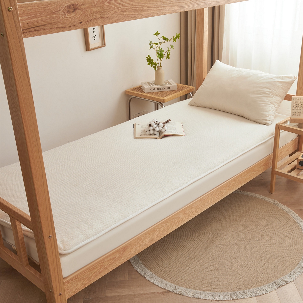 91家纺网 家纺一手货源 找家纺 （总）梵蒂莎 2025新款亲肤鱼鳞纹棉胎床褥床垫被子可盖可垫-学生