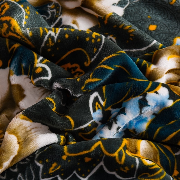 91家纺网 家纺一手货源 找家纺 望淮 2025新款230g印花金貂绒牛奶绒四件套 花样情怀