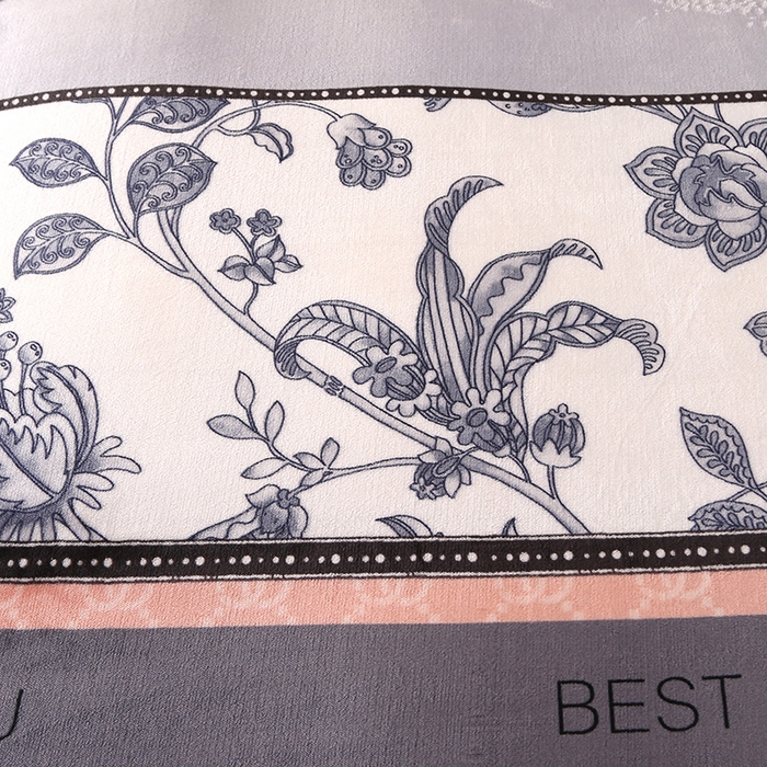 91家纺网 家纺一手货源 找家纺 望淮 2025新款230g印花金貂绒牛奶绒四件套 温情花语