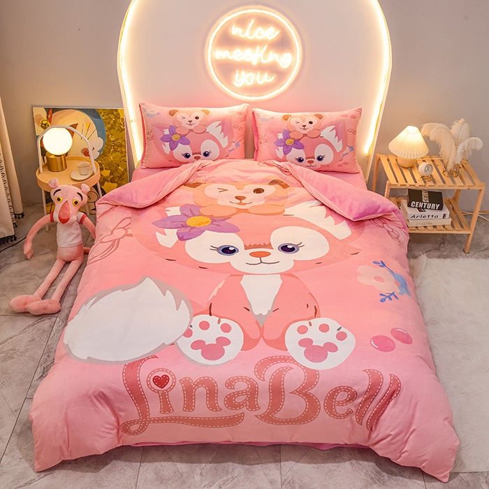 91家纺网 家纺一手货源 找家纺 总1ds生活馆 2025新款大版卡通水晶绒牛奶绒珊瑚绒三件套四件套