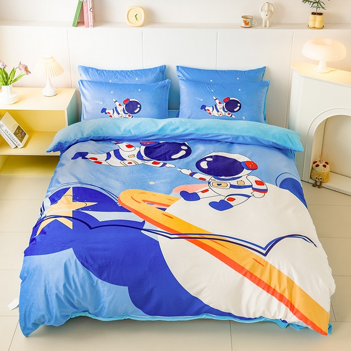 91家纺网 家纺一手货源 找家纺 总1ds生活馆 2025新款大版卡通水晶绒牛奶绒珊瑚绒三件套四件套