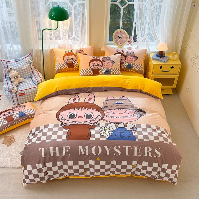 91家纺网 家纺一手货源 找家纺 总1ds生活馆 2025新款大版卡通水晶绒牛奶绒珊瑚绒三件套四件套