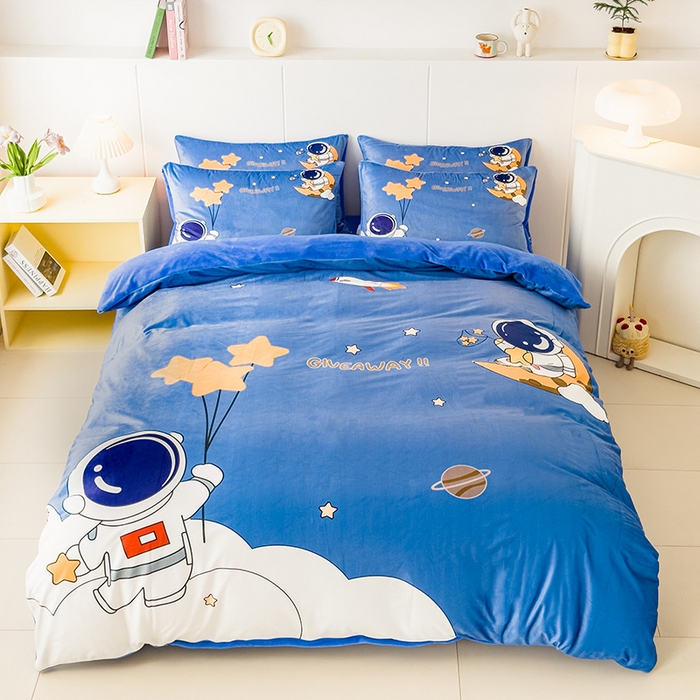 91家纺网 家纺一手货源 找家纺 总1ds生活馆 2025新款大版卡通水晶绒牛奶绒珊瑚绒三件套四件套