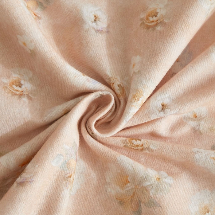 91家纺网 家纺一手货源 找家纺 金纱玉纺家纺 2025韩版数码印花加厚100%棉四件套 花语初晴-桔