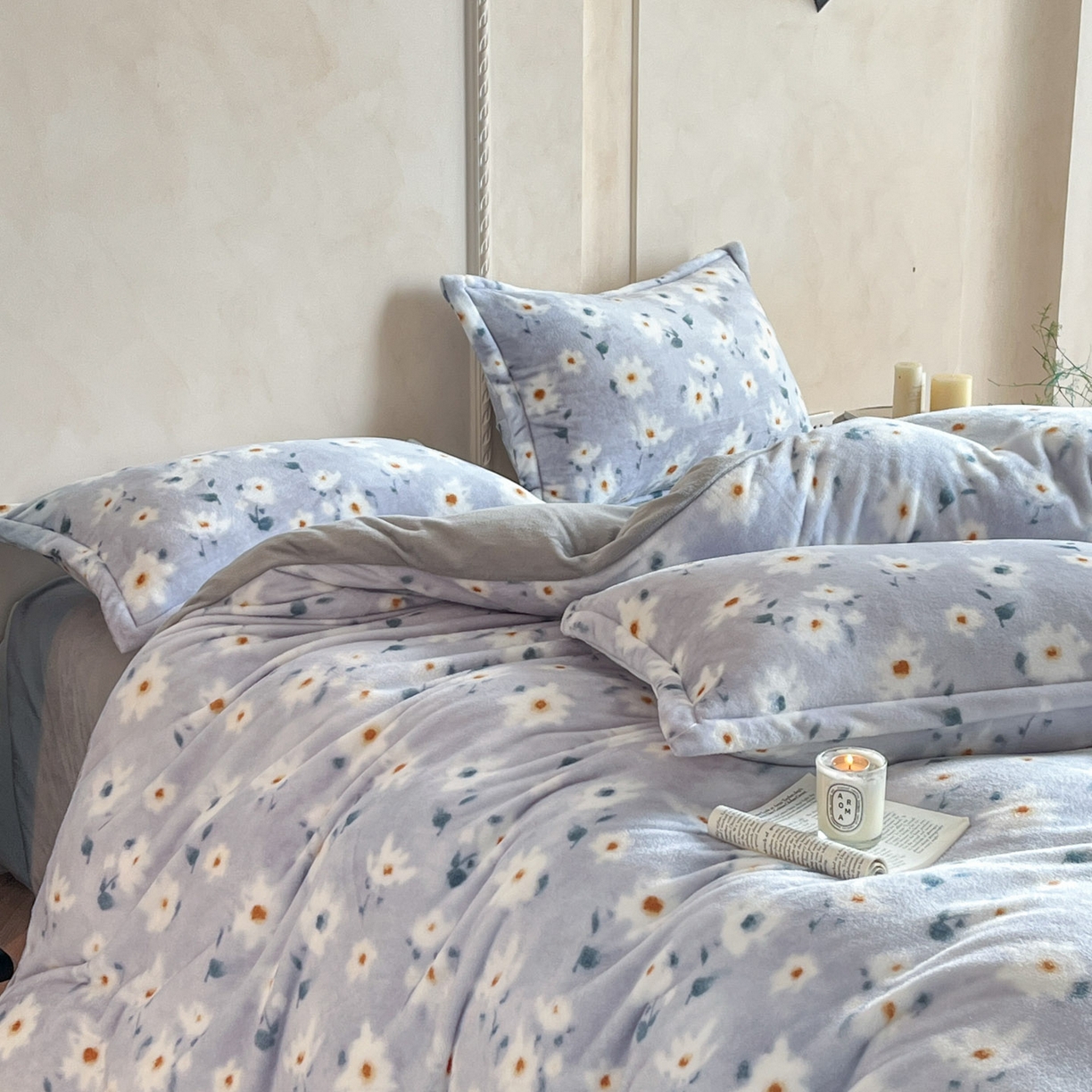 91家纺网 家纺一手货源 找家纺 川悦生活 2025新款轻奢风高克重牛奶绒印花保暖四件套 小苏花瑟