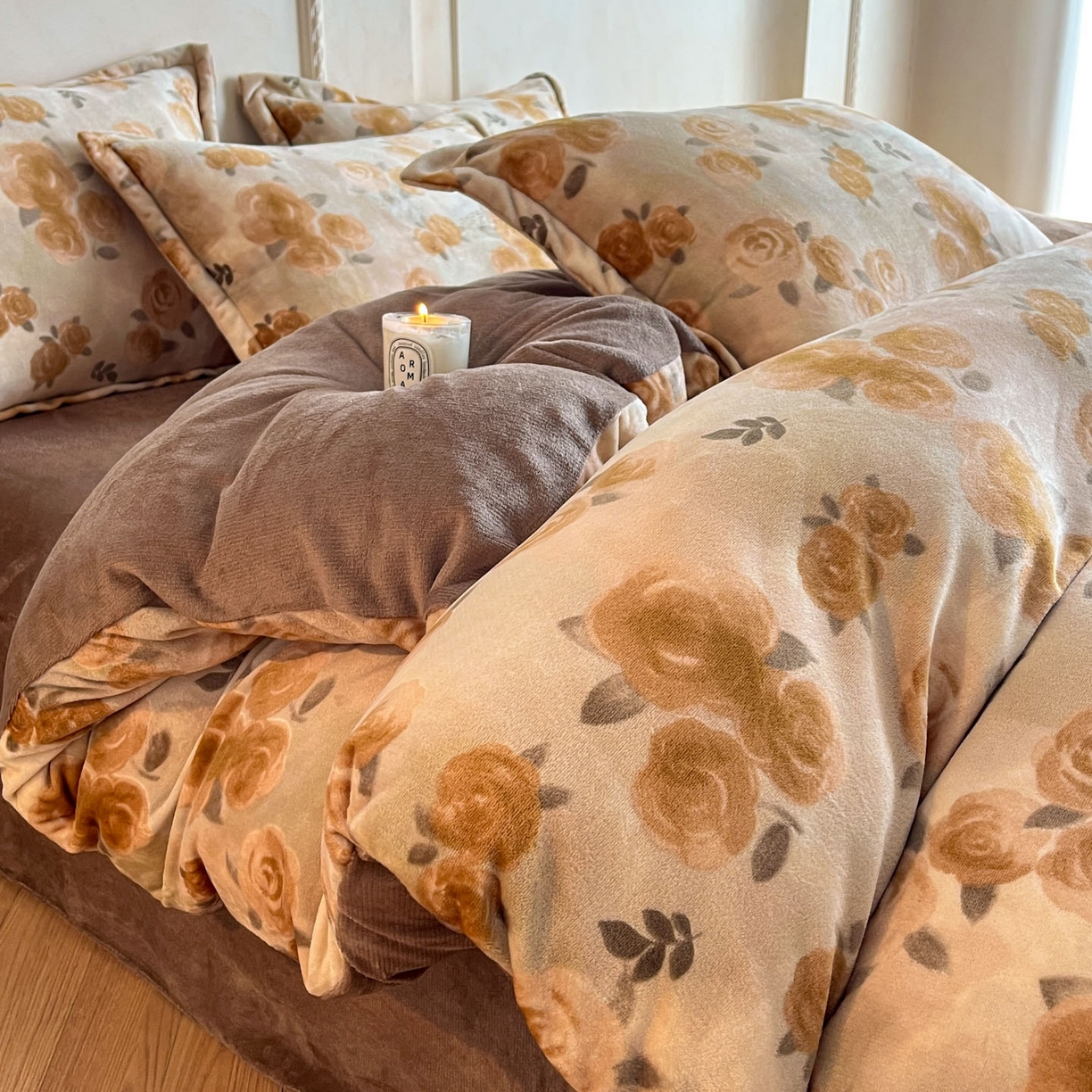 91家纺网 家纺一手货源 找家纺 （总）川悦生活 2025新款轻奢风高克重牛奶绒印花保暖四件套