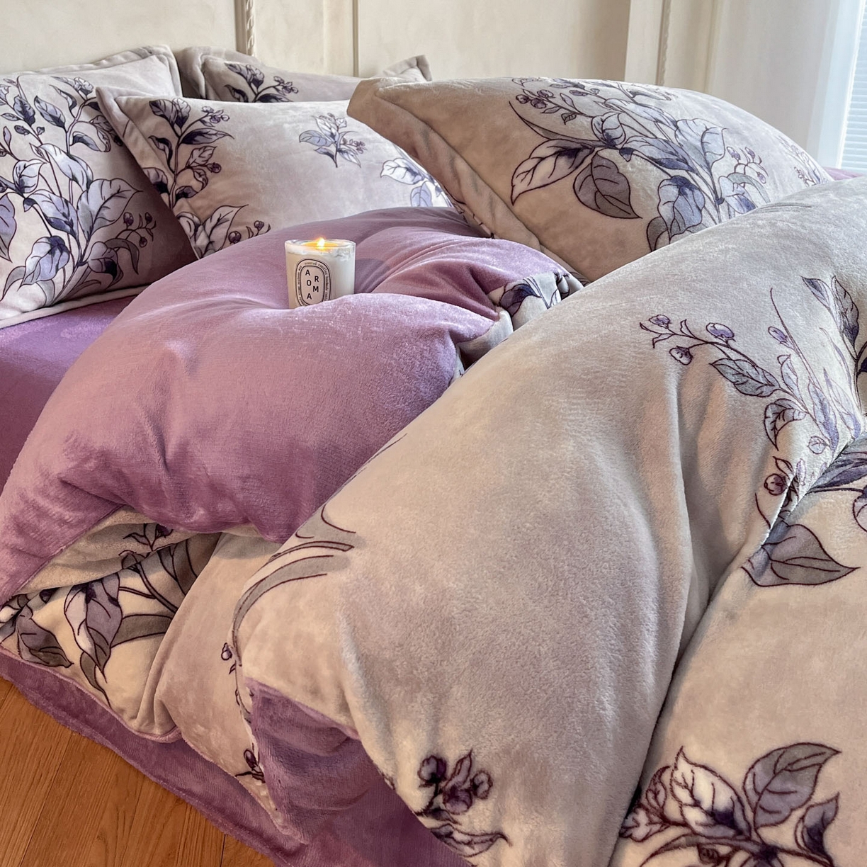 91家纺网 家纺一手货源 找家纺 （总）川悦生活 2025新款轻奢风高克重牛奶绒印花保暖四件套