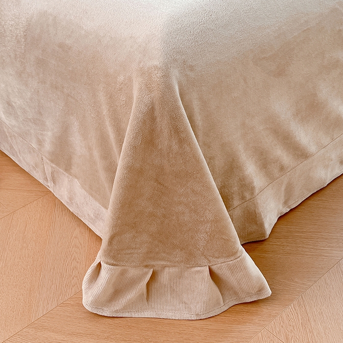 91家纺网 家纺一手货源 找家纺 悦织湾家纺 轻奢塔芙绒菱形格纯色牛奶绒四件套2025新款床上用品加厚保暖4件套 奶丝米