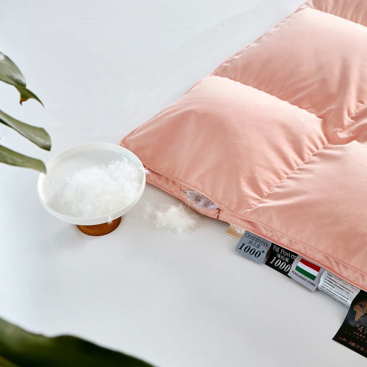 91家纺网 家纺一手货源 找家纺 华盛羽绒被壳 2024羽绒被新款匈牙利进口大朵羽绒被静音 匈牙利粉玉