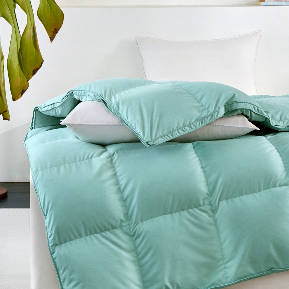 91家纺网 家纺一手货源 找家纺 华盛羽绒被壳 2024羽绒被新款匈牙利进口大朵羽绒被静音 匈牙利祖母绿