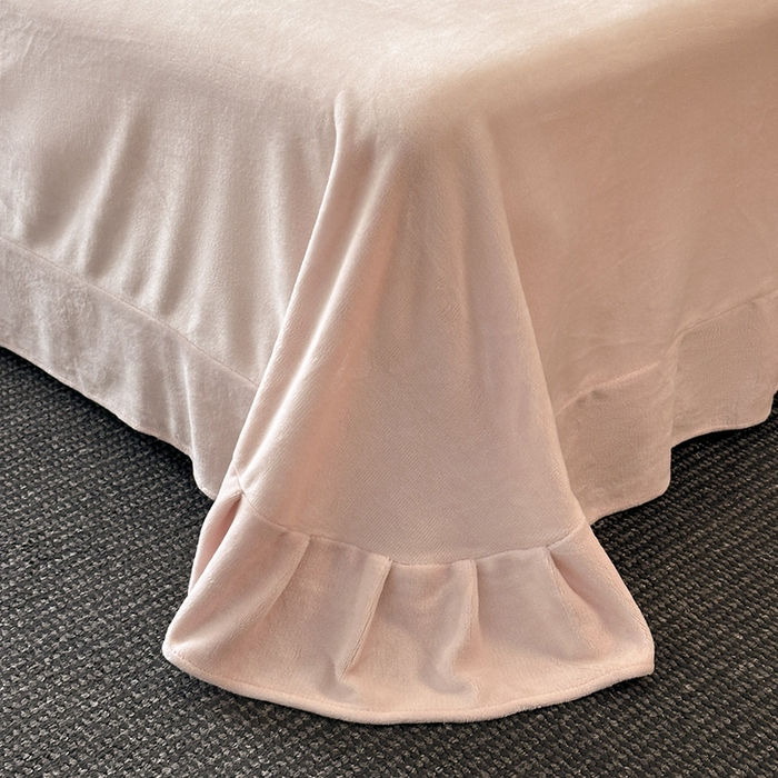 91家纺网 家纺一手货源 找家纺 金阳光家纺 2025新款A类雕花绒兔毛包边牛奶绒四件套 仲夏-粉色