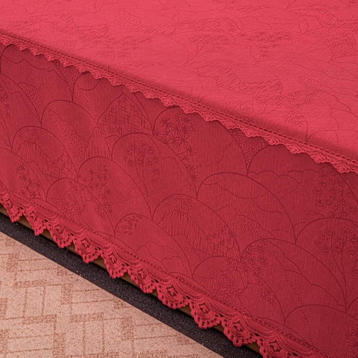 91家纺网 家纺一手货源 找家纺 手艺人家纺 2025新款复合雪尼尔红色炕盖床盖单件XK3782-3786 XK3785