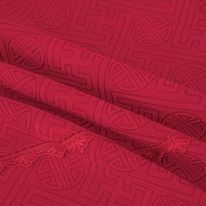 91家纺网 家纺一手货源 找家纺 手艺人家纺 2025新款复合雪尼尔红色炕盖床盖单件XK3782-3786 XK3786