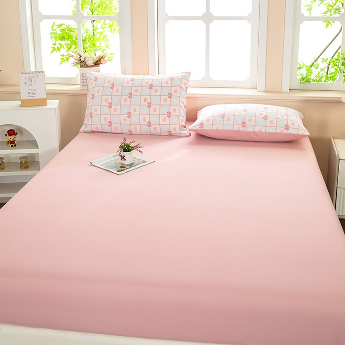 91家纺网 家纺一手货源 找家纺 亦帆枕芯 2025新款水洗棉四件套 粉蓝甜心