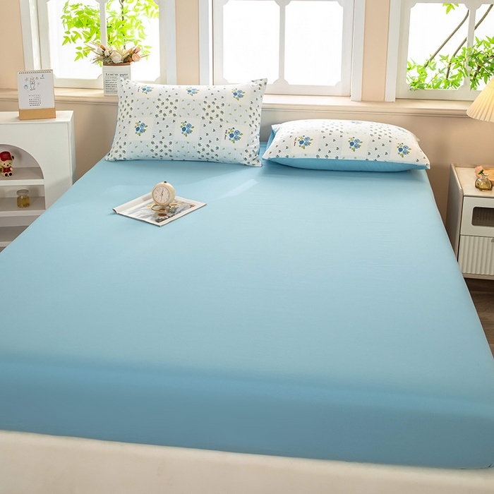 91家纺网 家纺一手货源 找家纺 亦帆枕芯 2025新款水洗棉四件套 蓝玫格影