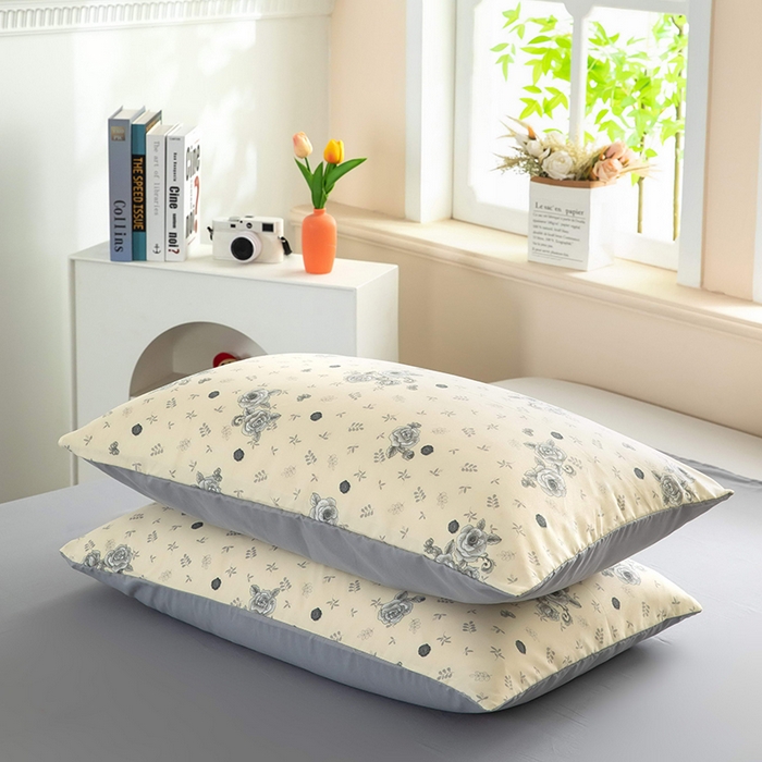 91家纺网 家纺一手货源 找家纺 亦帆枕芯 2025新款水洗棉四件套 玫瑰蝶影