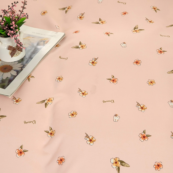 91家纺网 家纺一手货源 找家纺 亦帆枕芯 2025新款水洗棉四件套 浅粉花语