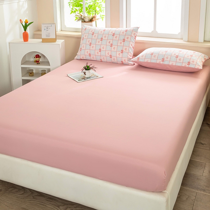 91家纺网 家纺一手货源 找家纺 亦帆枕芯 2025新款水洗棉单床笠单品床笠床笠单件床笠三件套 粉蓝甜心