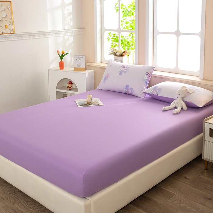 91家纺网 家纺一手货源 找家纺 亦帆枕芯 2025新款水洗棉单床笠单品床笠床笠单件床笠三件套 幻彩小熊-紫