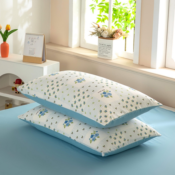 91家纺网 家纺一手货源 找家纺 亦帆枕芯 2025新款水洗棉单床笠单品床笠床笠单件床笠三件套 蓝玫格影