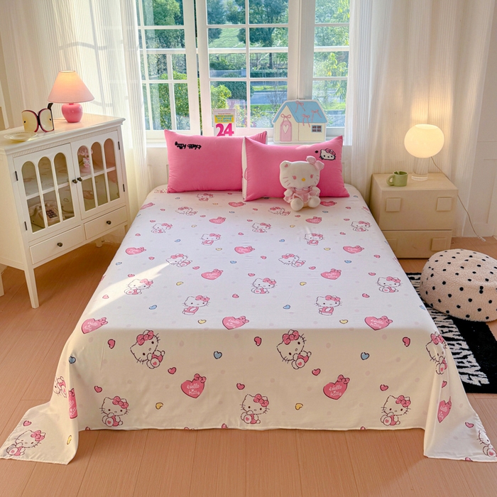 91家纺网 家纺一手货源 找家纺 （总）艾特你 2025新款三丽鸥水洗云朵棉毛巾绣四件套学生宿舍三件套-三丽鸥