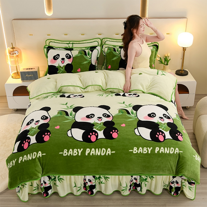 91家纺网 家纺一手货源 找家纺 （总）慕婷家纺 2025新款牛奶绒印花四件套